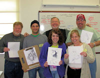Cartoon Portrait Class Graduates at John C. Campbell Folk School