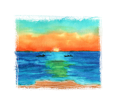 cartoon sunset. quot;Sunset Beachquot;